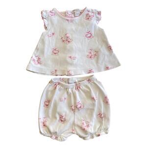 Kissy Kissy Baby Girls Pink Princess Castle Sunsuit Set Outfit Pima Cotton 3-6m